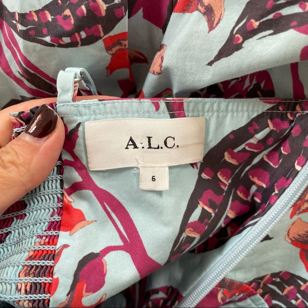 A.L.C. Blue and Red Floral Midi Dress - Picture 10 of 14